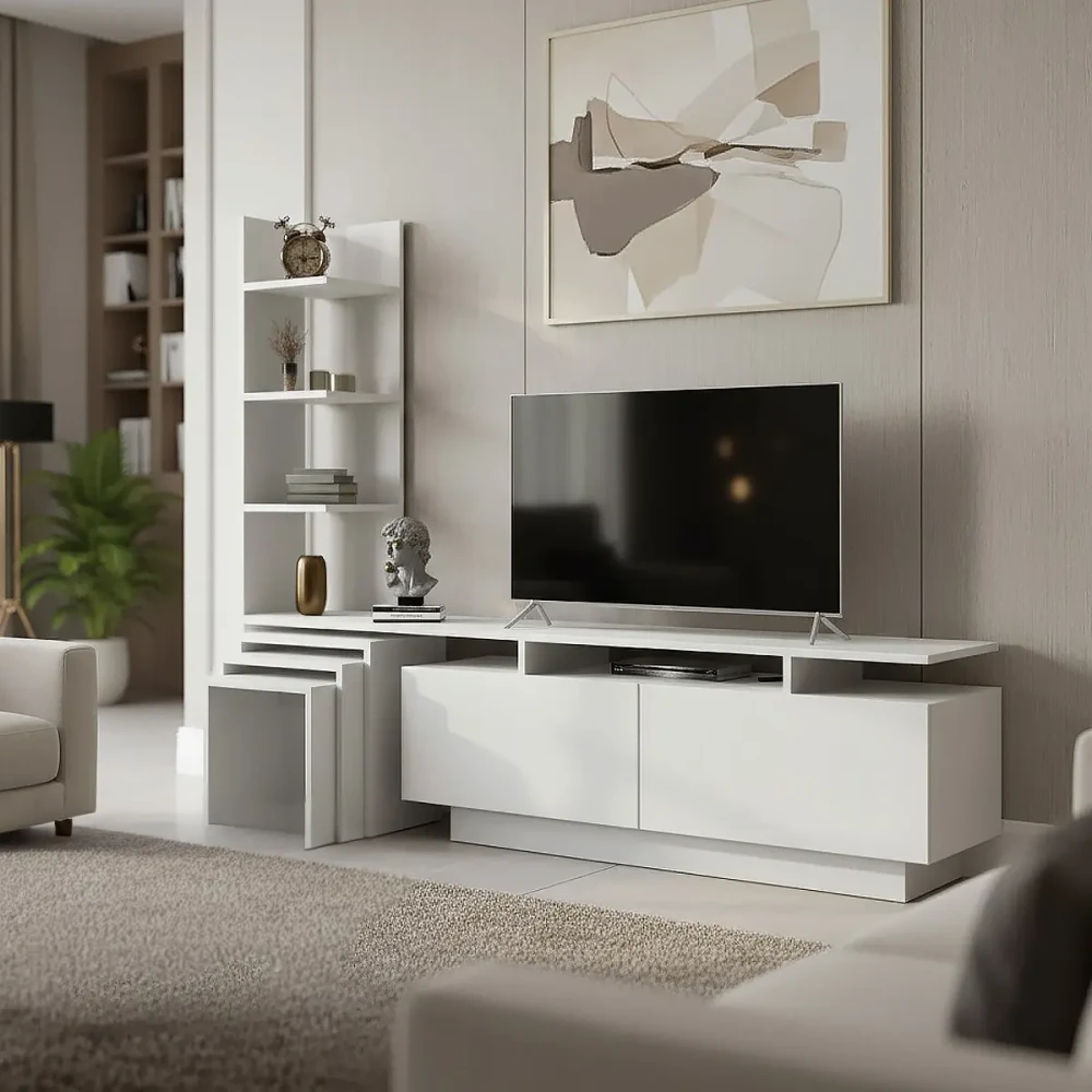 طقم طاولات لون أبيض 214