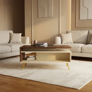 طاولة وسط بيج مع بني 421