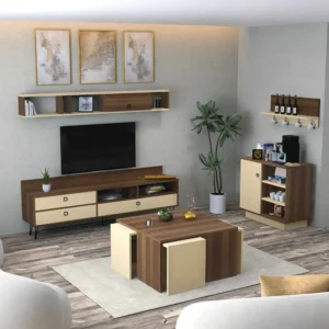 طقم طاولات بيج مع بني 215