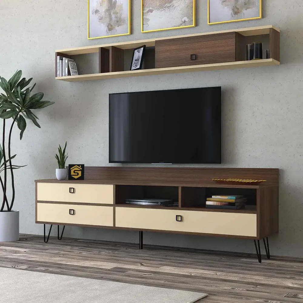 طقم طاولات بيج مع بني 215