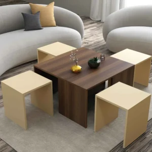 طقم طاولات بيج مع بني 215