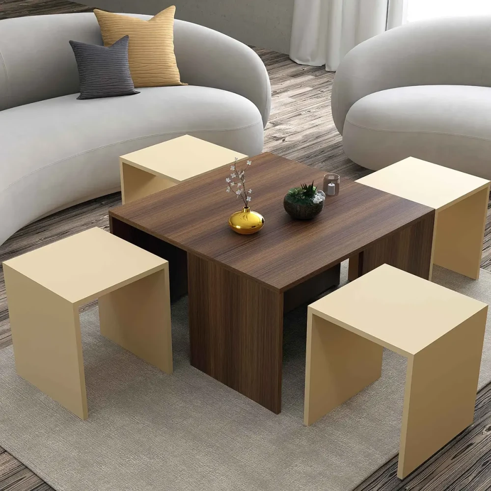 طقم طاولات بيج مع بني 215