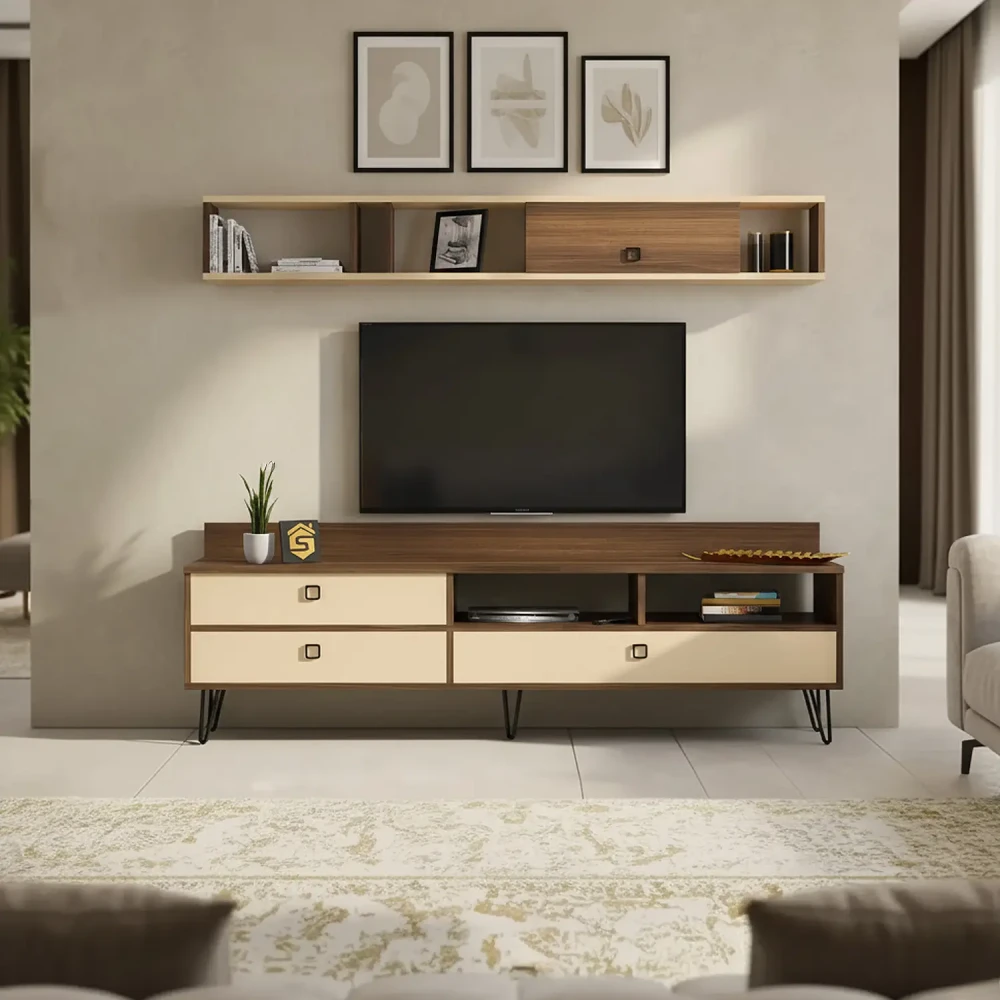 طقم طاولات بيج مع بني 215