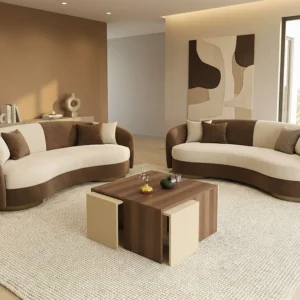 طقم طاولات بيج مع بني 215