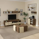 طقم طاولات بيج مع بني 215