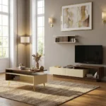 طقم طاولات لون بيج مع بني 252