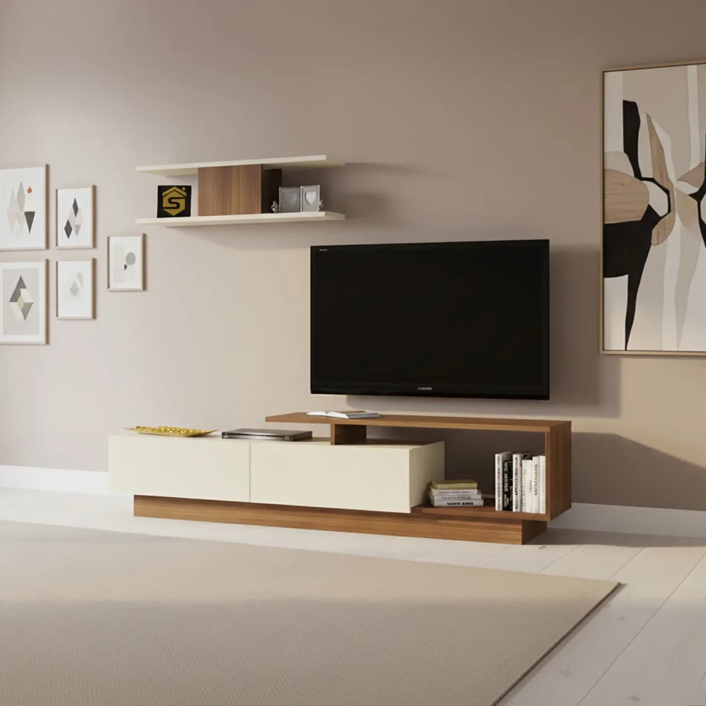 طقم طاولات لون بيج مع بني 252