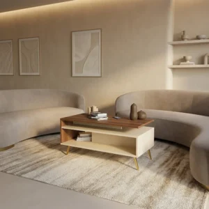 طقم طاولات لون بيج مع بني 252