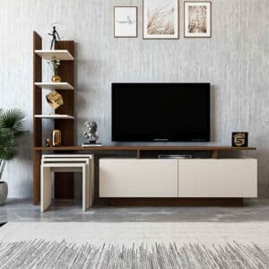 طاولة شاشة لونين مع 3 طاولات خدمة 179