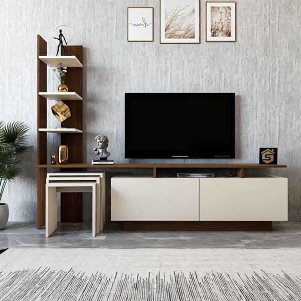 طاولة شاشة لونين مع 3 طاولات خدمة 179