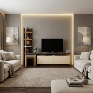 طاولة شاشة لونين مع 3 طاولات خدمة 179