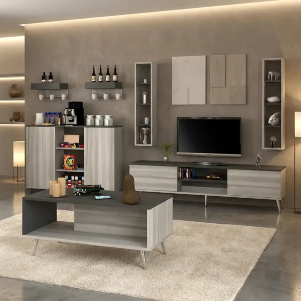 طقم طاولات عصرى لون رمادي درجتين 221