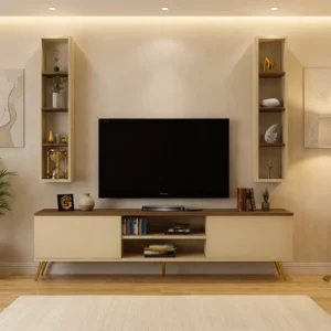 طقم طاولات عصري لون بيج مع بني 222