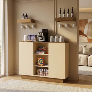 طقم طاولات عصري لون بيج مع بني 222