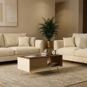 طقم طاولات عصري لون بيج مع بني 222