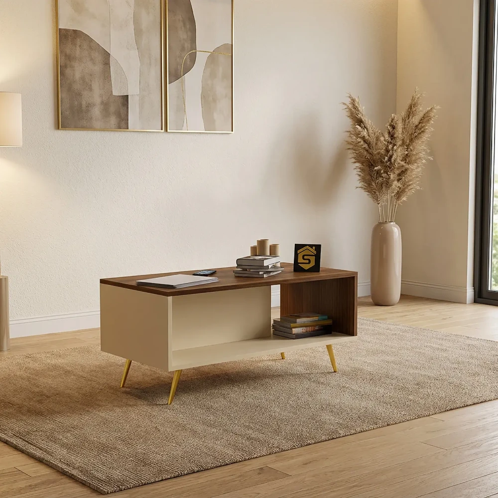 طقم طاولات عصري لون بيج مع بني 222