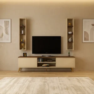 طاولة تلفزيون عصرية مع وحدتين أرفف 185