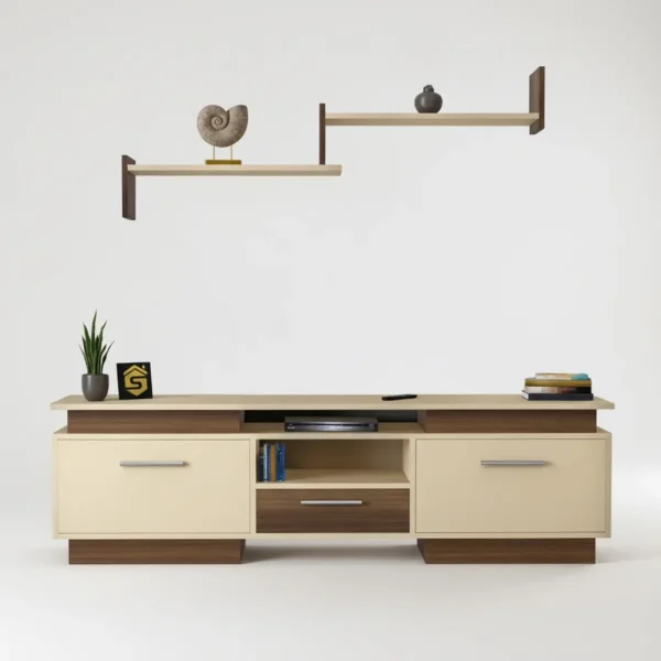 طاوله تلفاز بيج مع بني 182