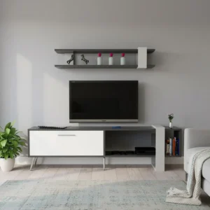 طاوله شاشة أبيض مع رمادي 184