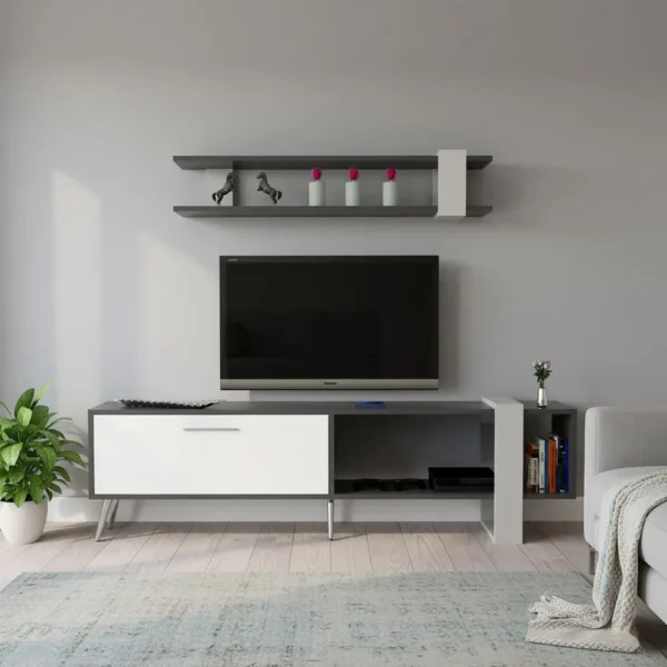 طاوله شاشة أبيض مع رمادي 184