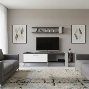 طاوله شاشة أبيض مع رمادي 184