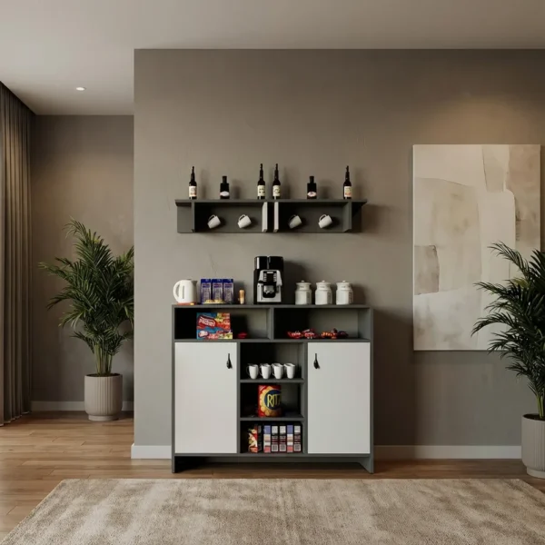 ركن قهوة لون أبيض مع رمادي 314