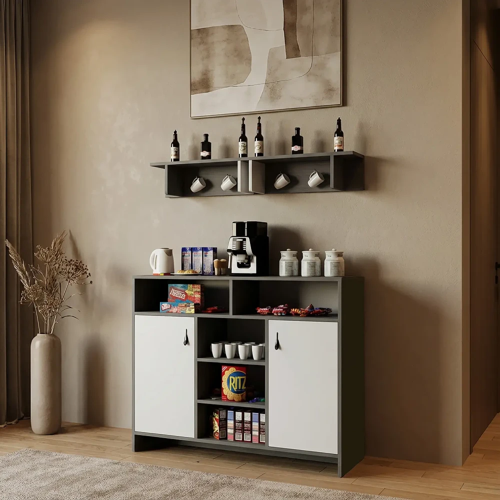 ركن قهوة لون أبيض مع رمادي 314