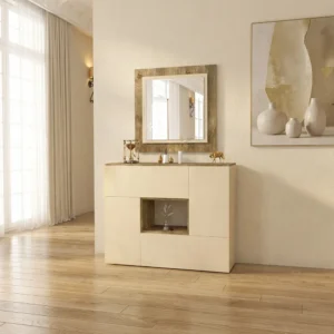 مدخل وخزانة لون بيج مع خشبي 801