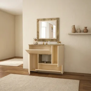 مدخل وخزانة لون بيج مع خشبي 801