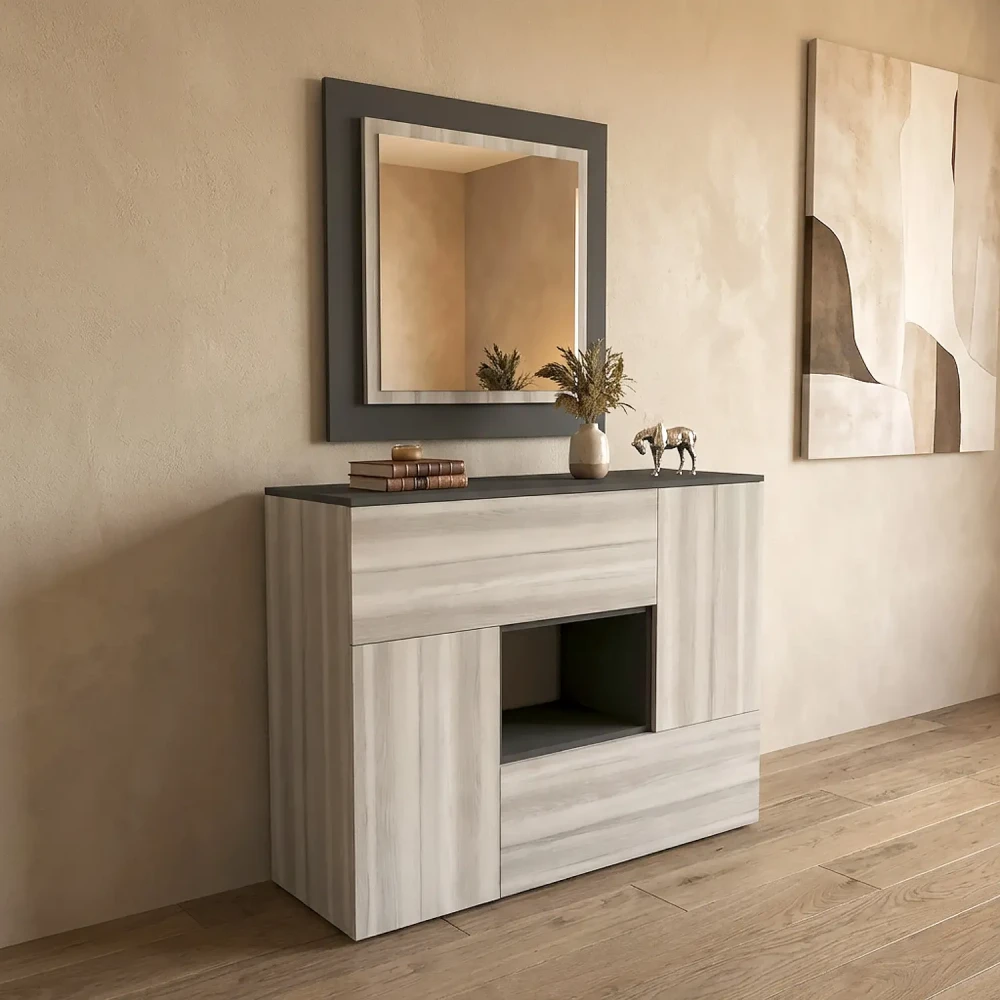 مدخل وخزانة لون رمادي درجتين 802