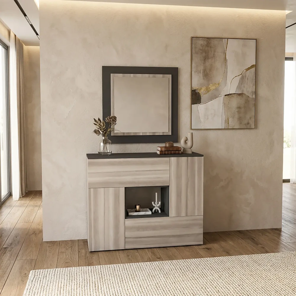 مدخل وخزانة لون رمادي درجتين 802