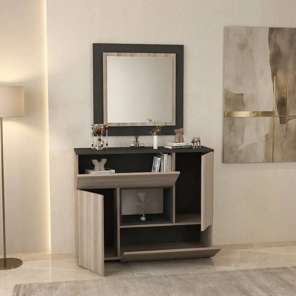 مدخل وخزانة لون رمادي درجتين 802