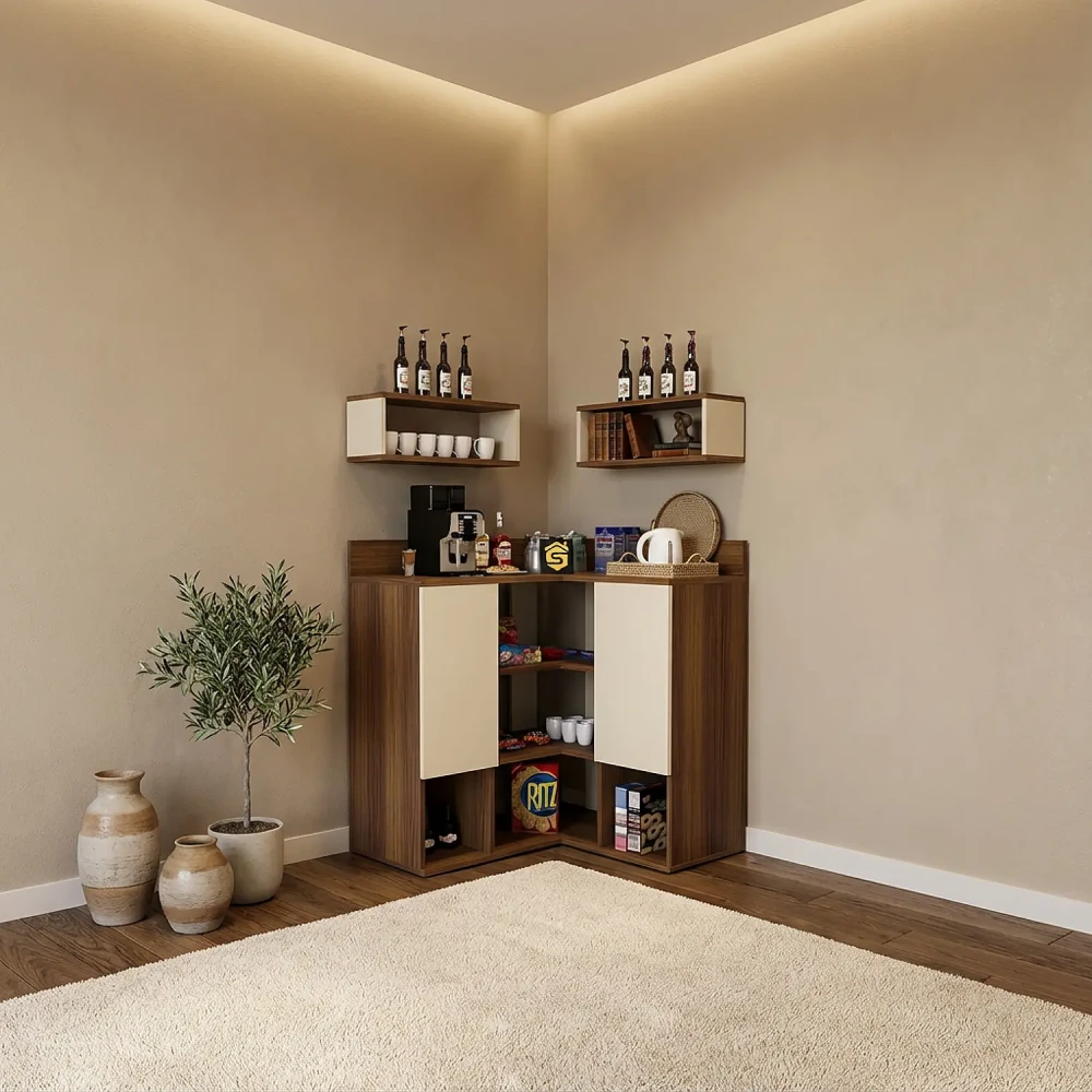 ركن قهوة زاوية لون بيج مع بني 321