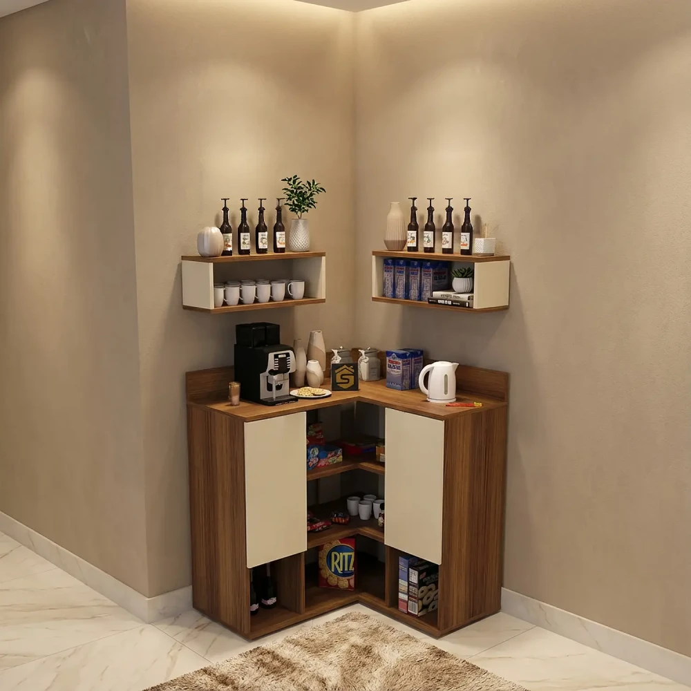 ركن قهوة زاوية لون بيج مع بني 321