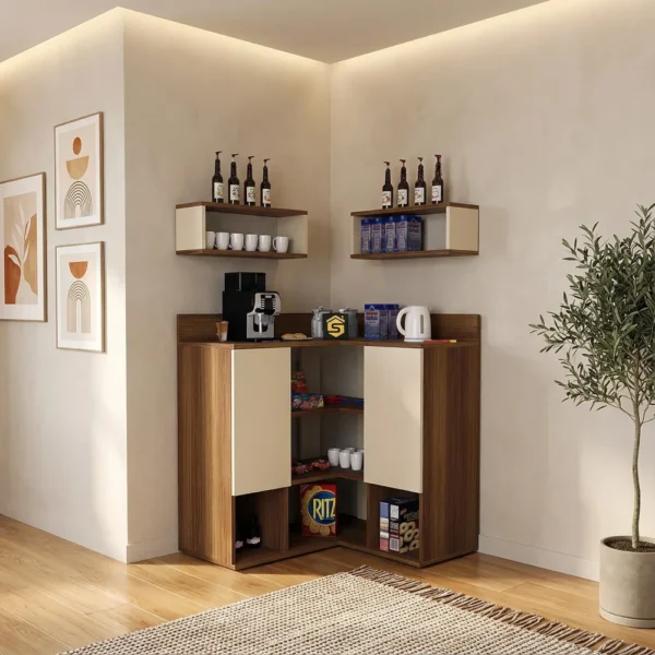 ركن قهوة زاوية لون بيج مع بني 321