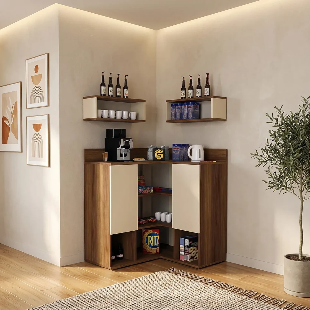 ركن قهوة زاوية لون بيج مع بني 321