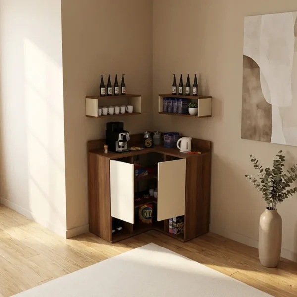 ركن قهوة زاوية لون بيج مع بني 321