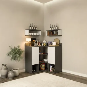 ركن قهوة عصري لون أبيض مع رمادي 322