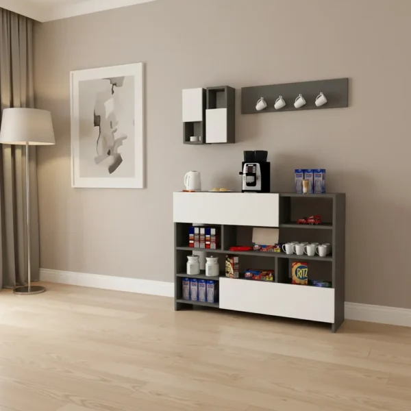 ركن قهوة لون أبيض مع رمادي 315