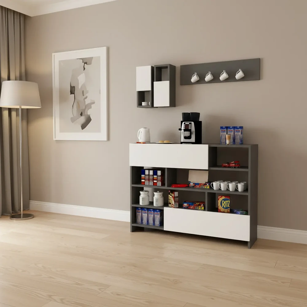 ركن قهوة لون أبيض مع رمادي 315