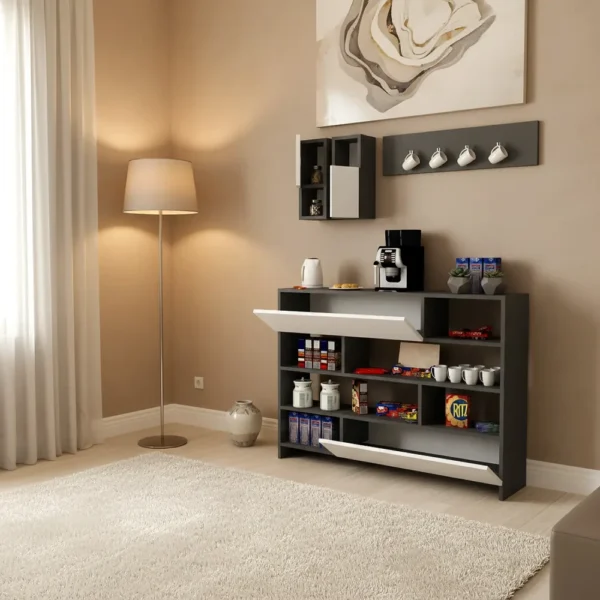 ركن قهوة لون أبيض مع رمادي 315