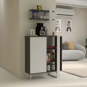 ركن قهوة مودرن لون أبيض مع رمادي 317