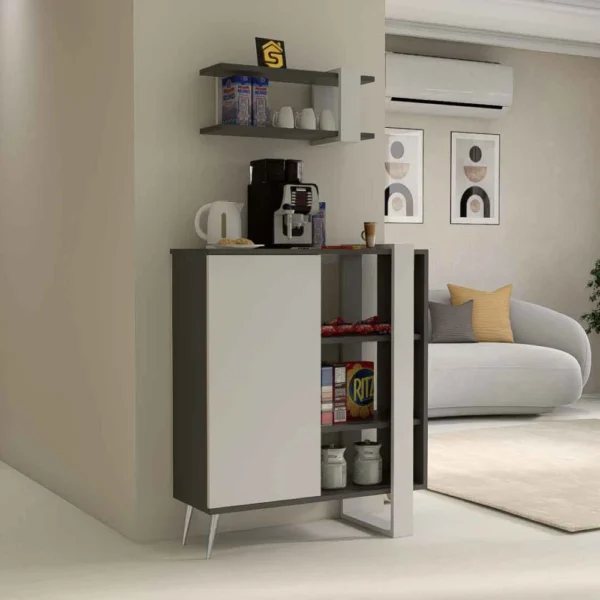 ركن قهوة مودرن لون أبيض مع رمادي 317