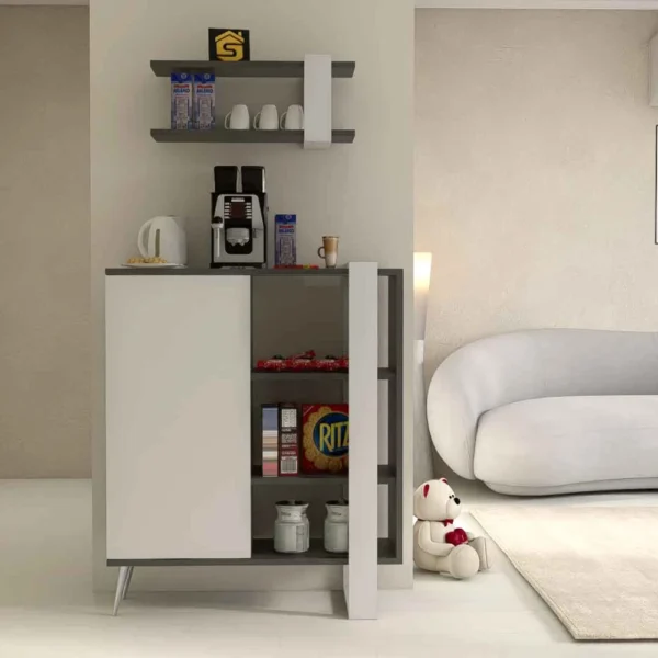 ركن قهوة مودرن لون أبيض مع رمادي 317