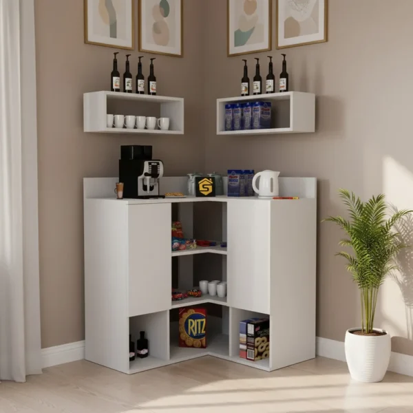 ركن قهوه عصري لون أبيض 323