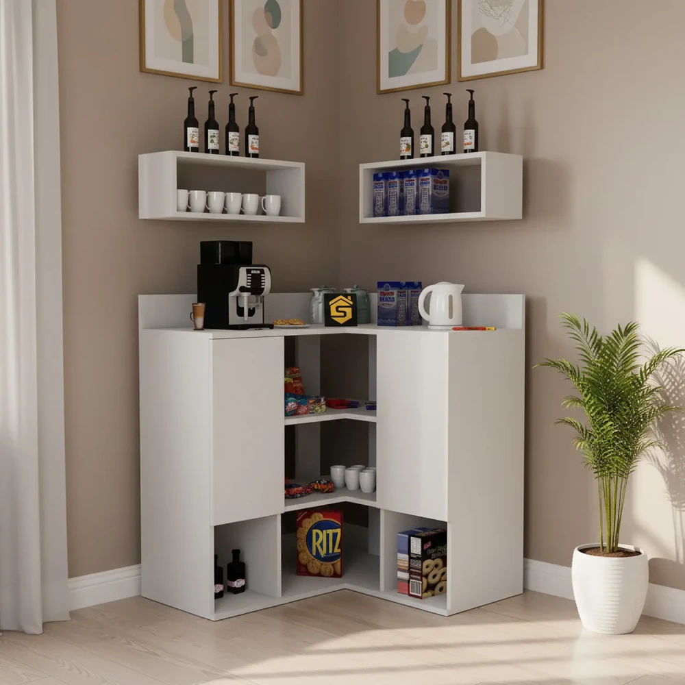 ركن قهوه عصري لون أبيض 323