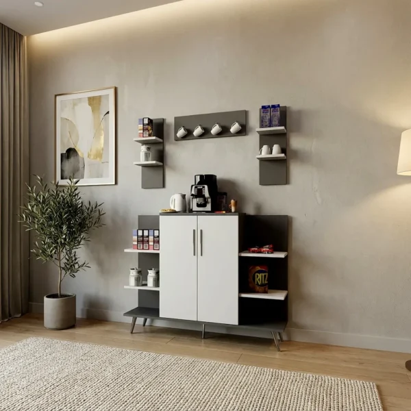 ركن قهوه لون ابيض مع رمادي 319