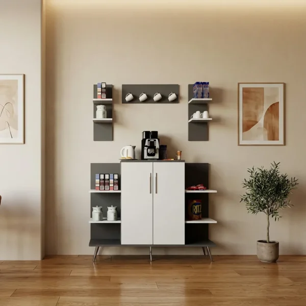 ركن قهوه لون ابيض مع رمادي 319