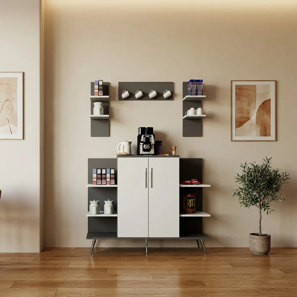 ركن قهوه لون ابيض مع رمادي 319