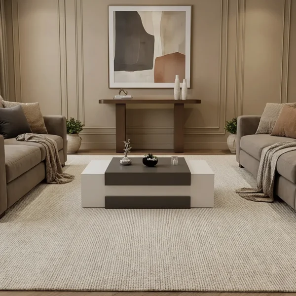 طاولة وسط لون ابيض مع رمادي 436